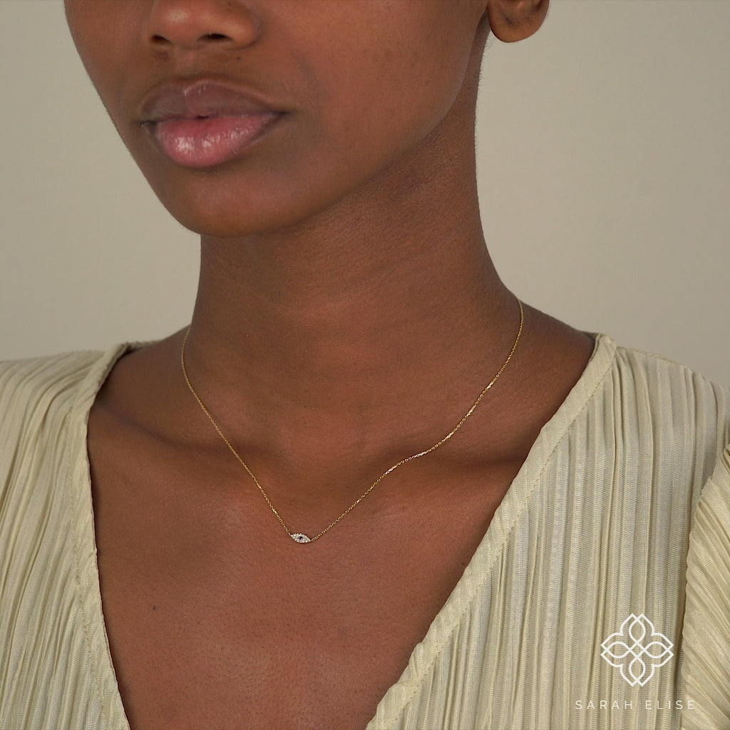 Sapphire Evil Eye necklace in gold