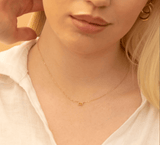 natural Baguette Citrine gemstone Gold Necklace