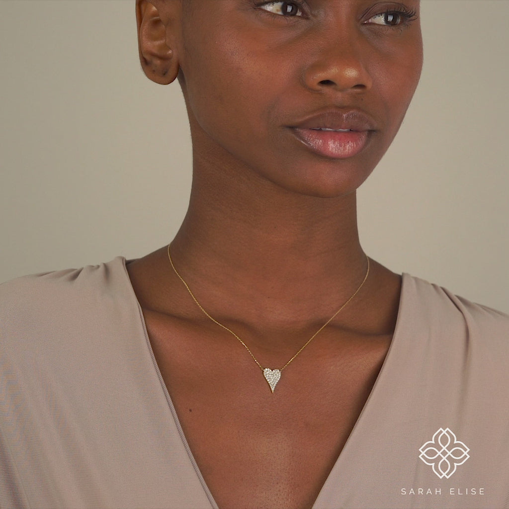 Minimalist diamond Heart pendant Necklace