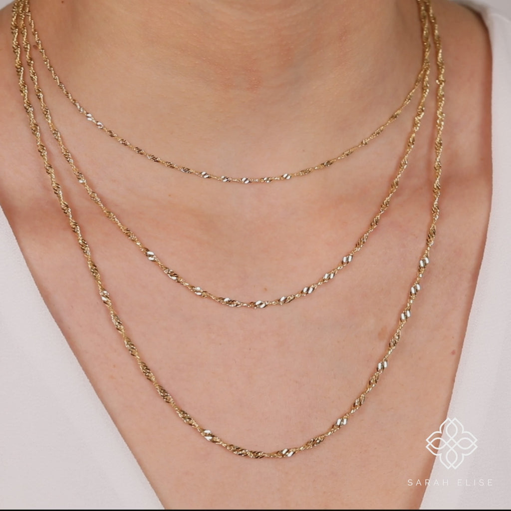 Handmade Gold Singapore Chain necklaces for her