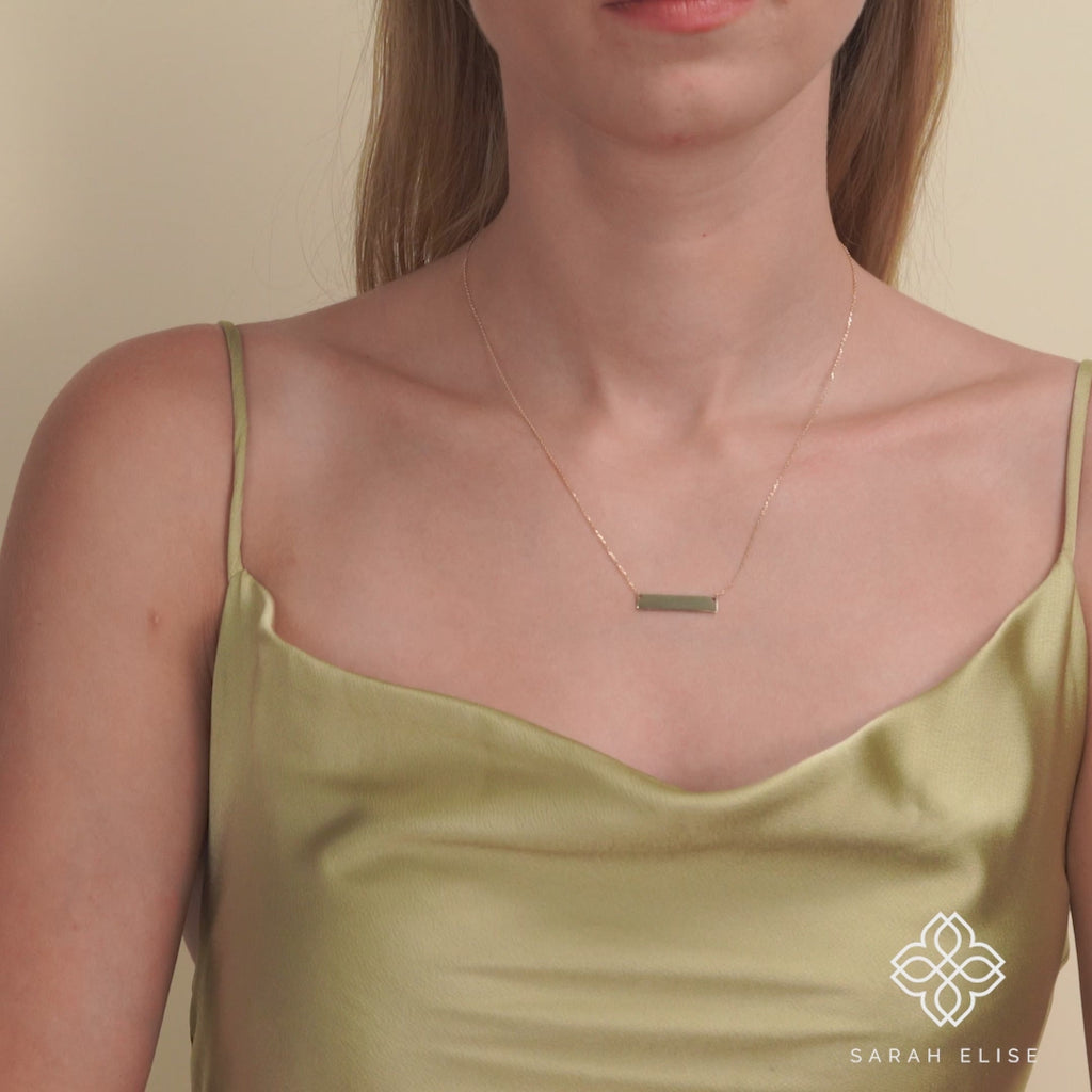 Handmade dainty Solid Gold custom nameplate Necklace for her