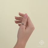 Minimalist Natural Garnet Heart Ring