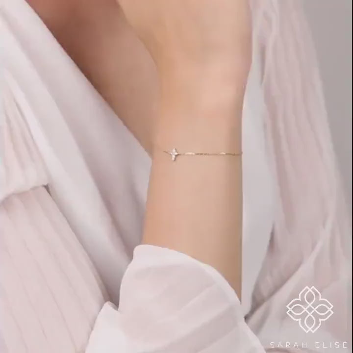 handmade natural diamond cross bracelet 