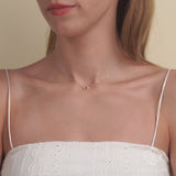 Solid Gold sapphire Eye diamond Necklace