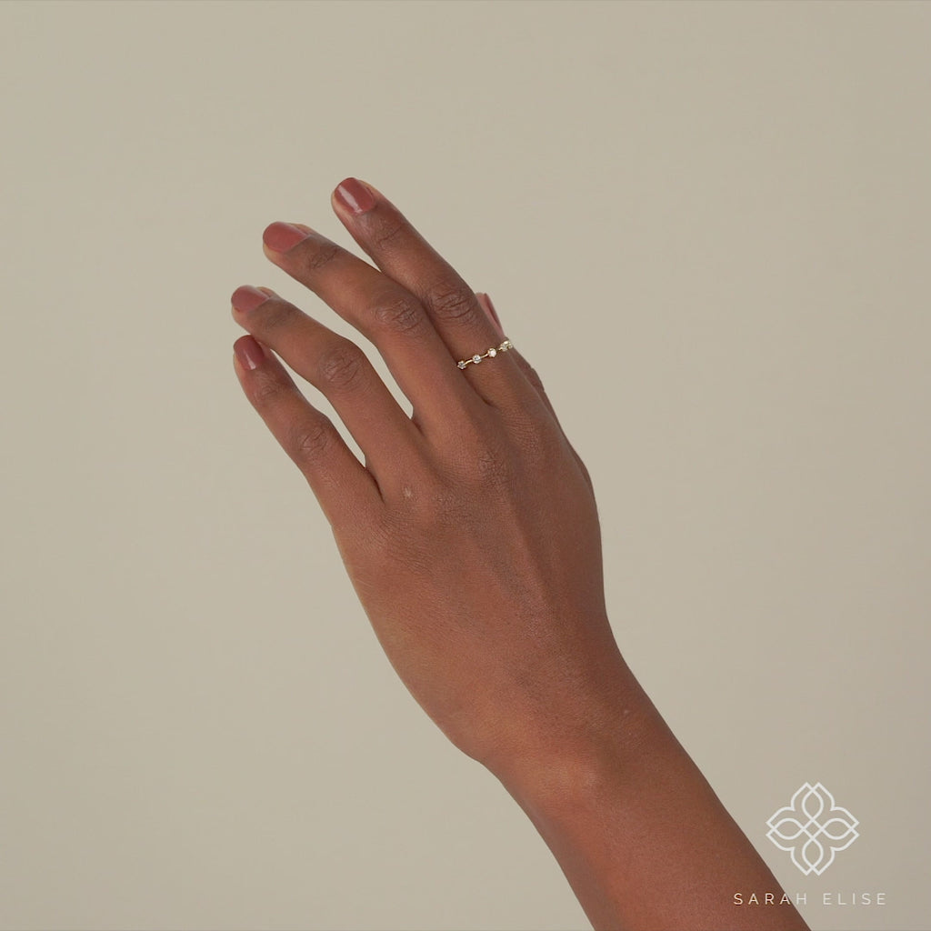 Hexagon Half Eternity Diamond Ring