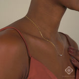 Handmade natural Grey Diamond bar Necklace for her