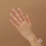 Yellow Gold Round Labradorite Ring