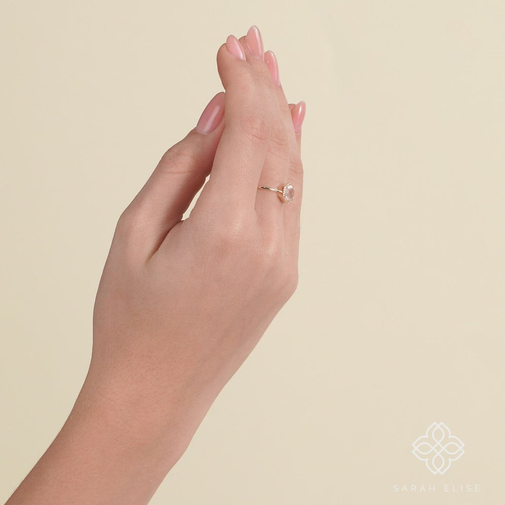 Gold Pink Quartz Ring