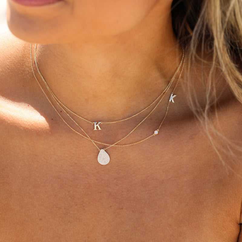 Solid Gold Custom Initial Necklace