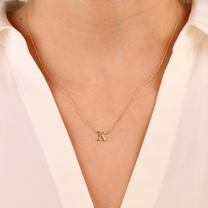 Yellow Gold Initial Pendant