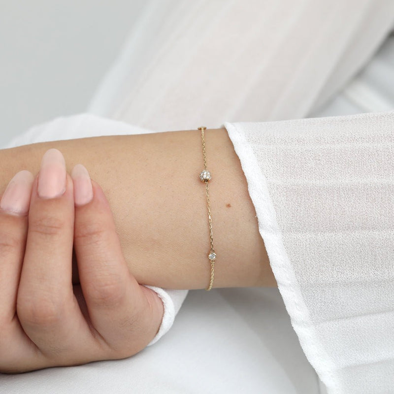 Bezel Diamonds Gold Bracelet