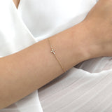 Handmade Natural Diamond Cross Bracelet