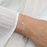 Minimalistic Hamsa diamond sapphire Bracelet