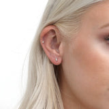 handmade pair of solid gold Small Diamond baguette Studs