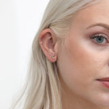 Handmade Gold Crescent moon stud Earrings