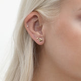Tiny Gold Diamond Shaped Earrings in solid gold for her