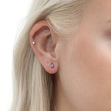 Dainty Amethyst Stud Earrings in pear cut