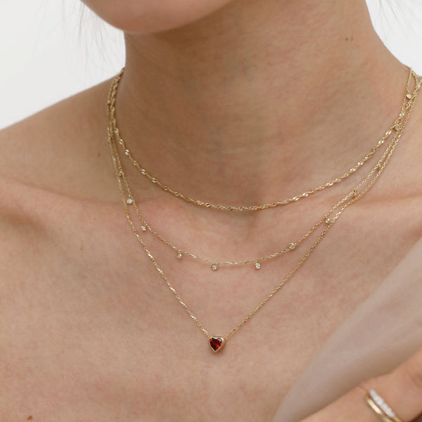 Handmade solid gold Singapore Chain stack