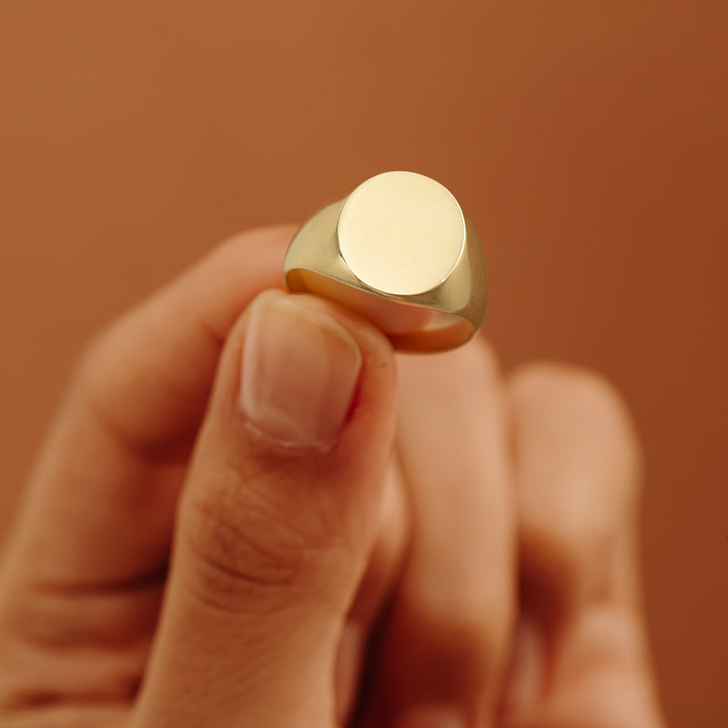 Solid Gold Large Signet Ring