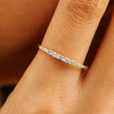 Handcrafted, Natural Clear Diamond Thin Band