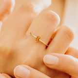 Baguette Citrine Minimalist Ring