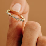 Handcrafted In Solid Gold April Birthstone Clear Diamond Band