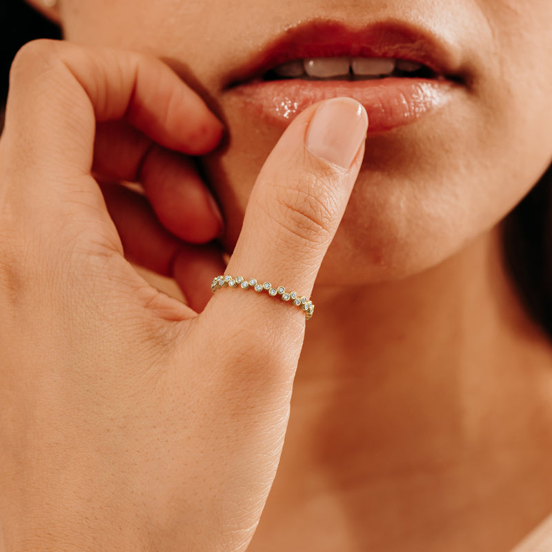 Up and Down Diamond Spacer Ring