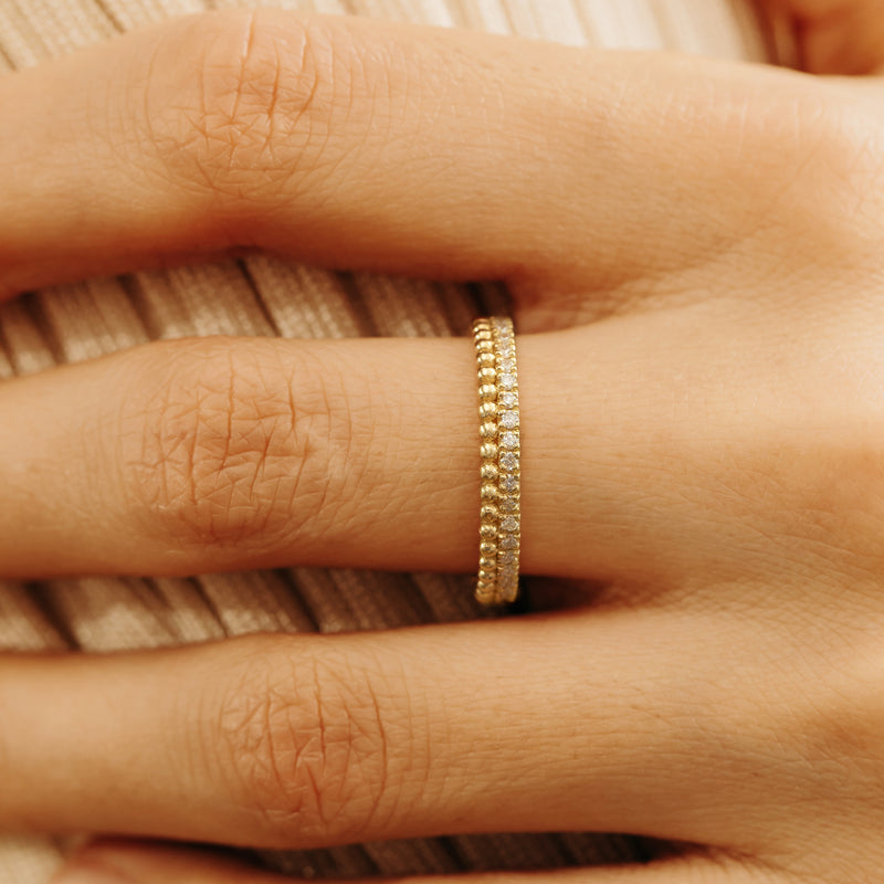 Beaded Yellow Gold with Diamonds