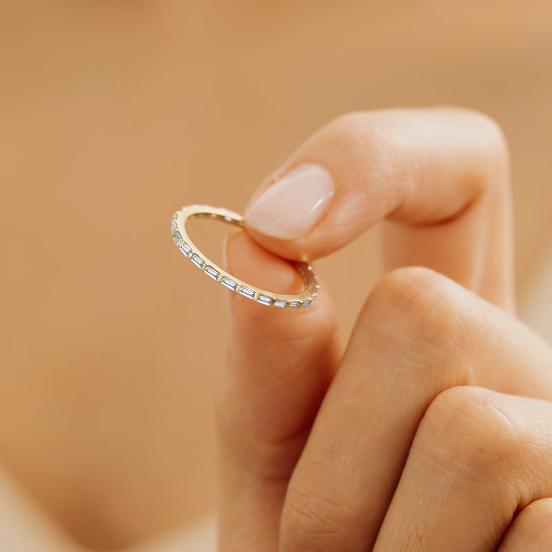 Handmade Baguette Eternity Ring