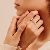 Natural Turquoise Solid Gold Ring