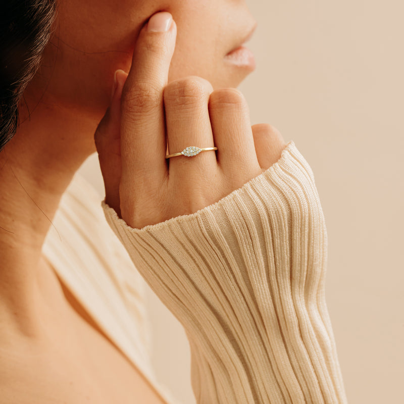 Handmade Marquise Shape Diamond Ring