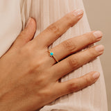 Solid Gold Turquoise Ring