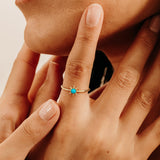 Solid Gold Turquoise Ring