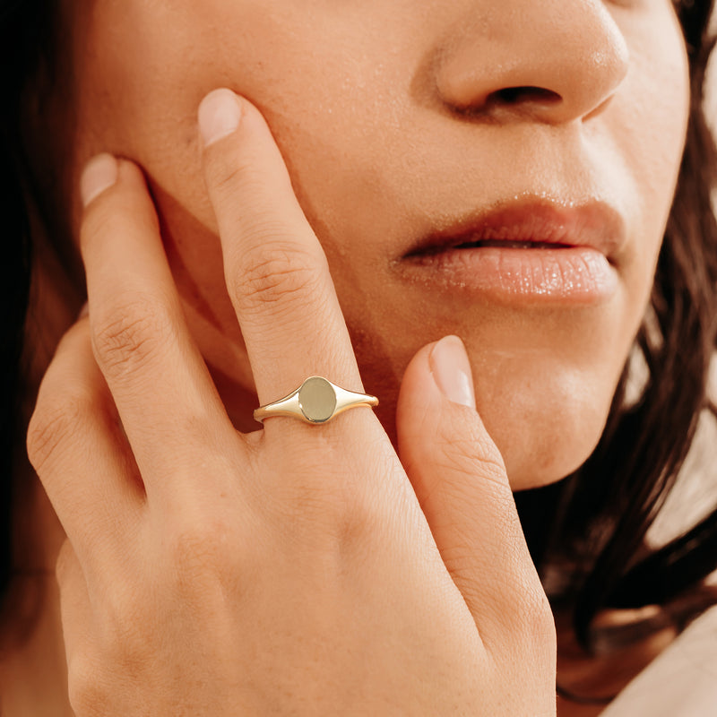 Handmade Oval Signet Ring