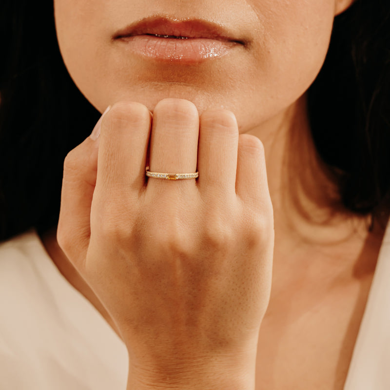 Gemstone Citrine Stacking Ring