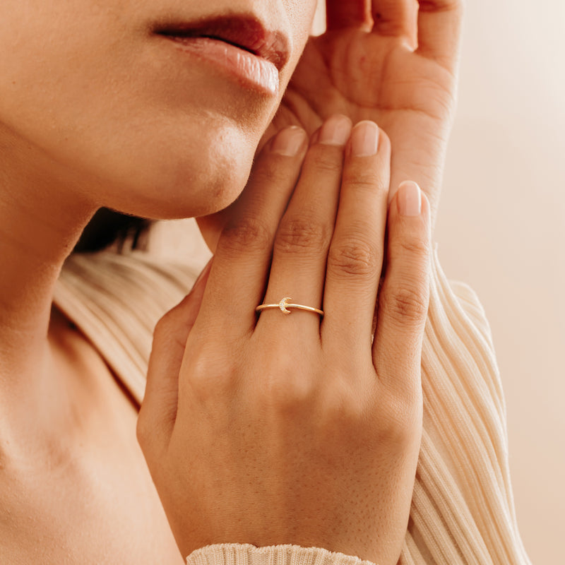 Yellow Gold Diamond Minimalist Ring