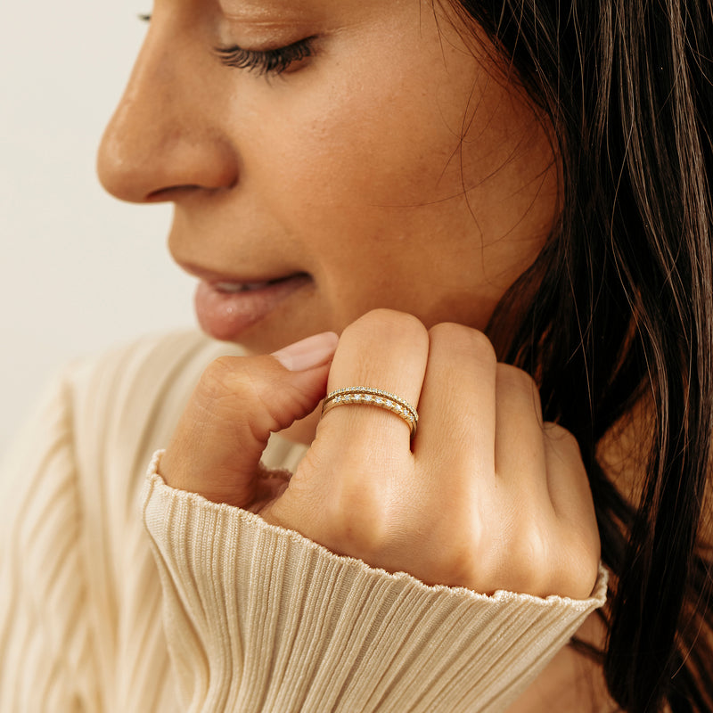 Solid Gold Petite Diamond Band