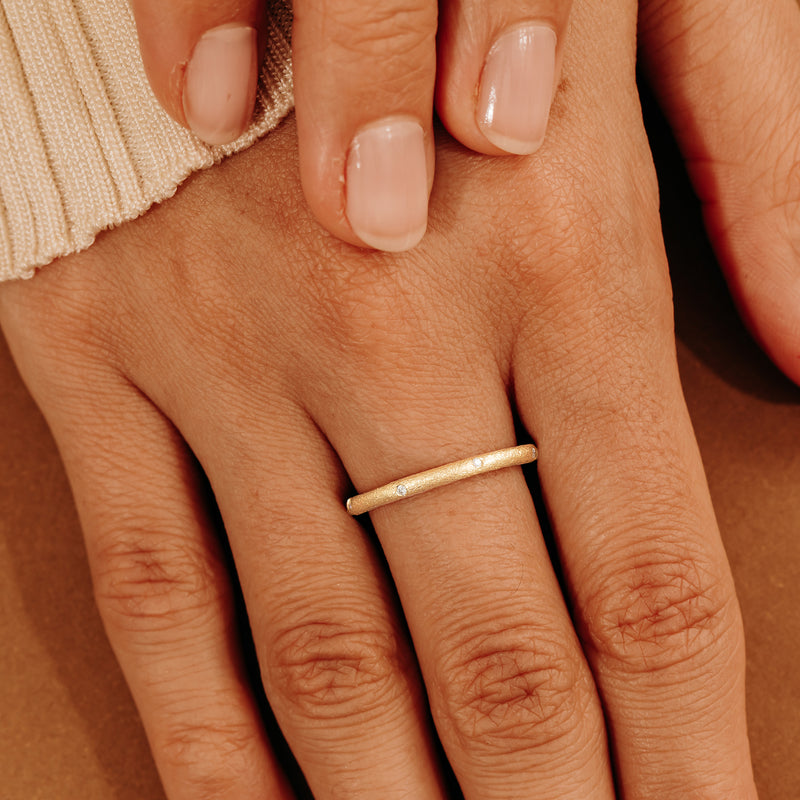 Gold and Diamond Stacking Ring