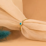 Minimalist Solid Gold Blue Diamond Ring