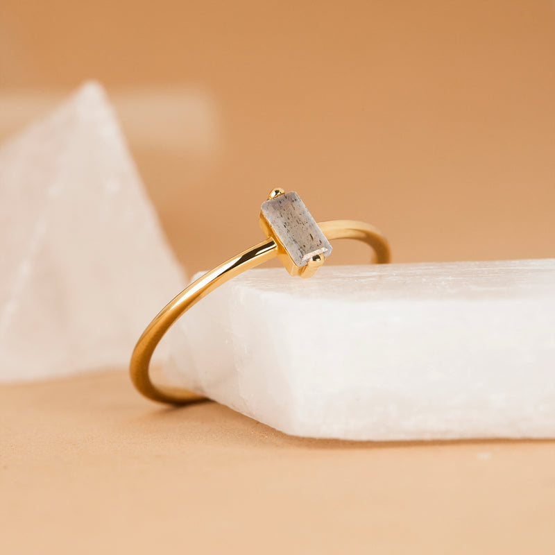 Handmade Dainty Labradorite Ring