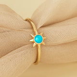 Solid Gold Turquoise Ring