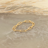 Solid Gold Paperclip Ring
