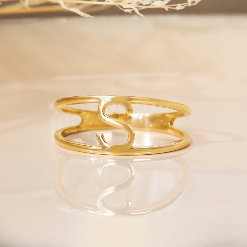 Handmade Solid Gold Initial Ring
