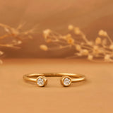 Handmade Cuff Ring with Diamonds