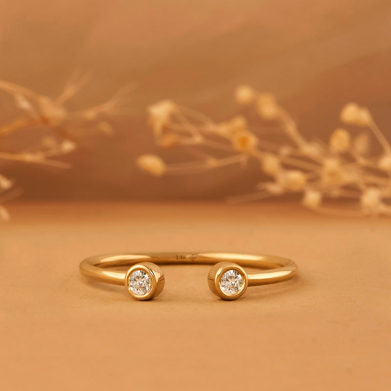 Handmade Cuff Ring with Diamonds