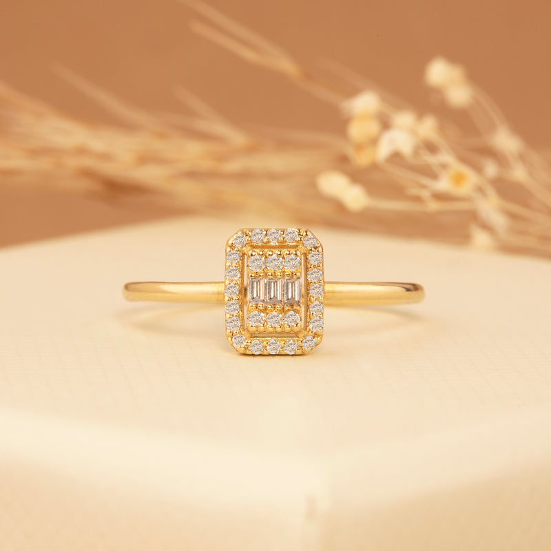 Solid Gold Natural Diamond Ring