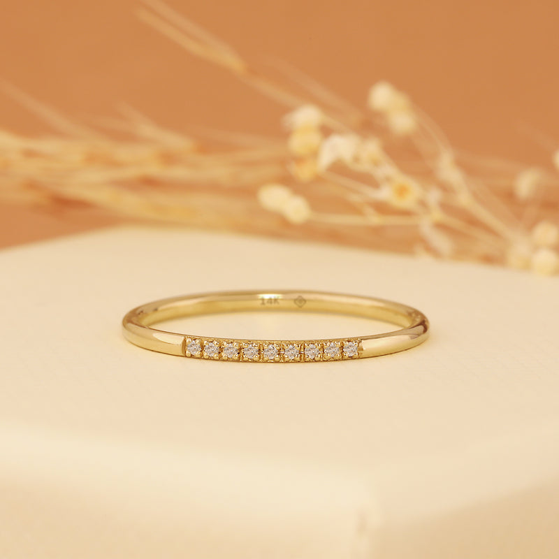 Yellow Gold Diamond Stacking Ring