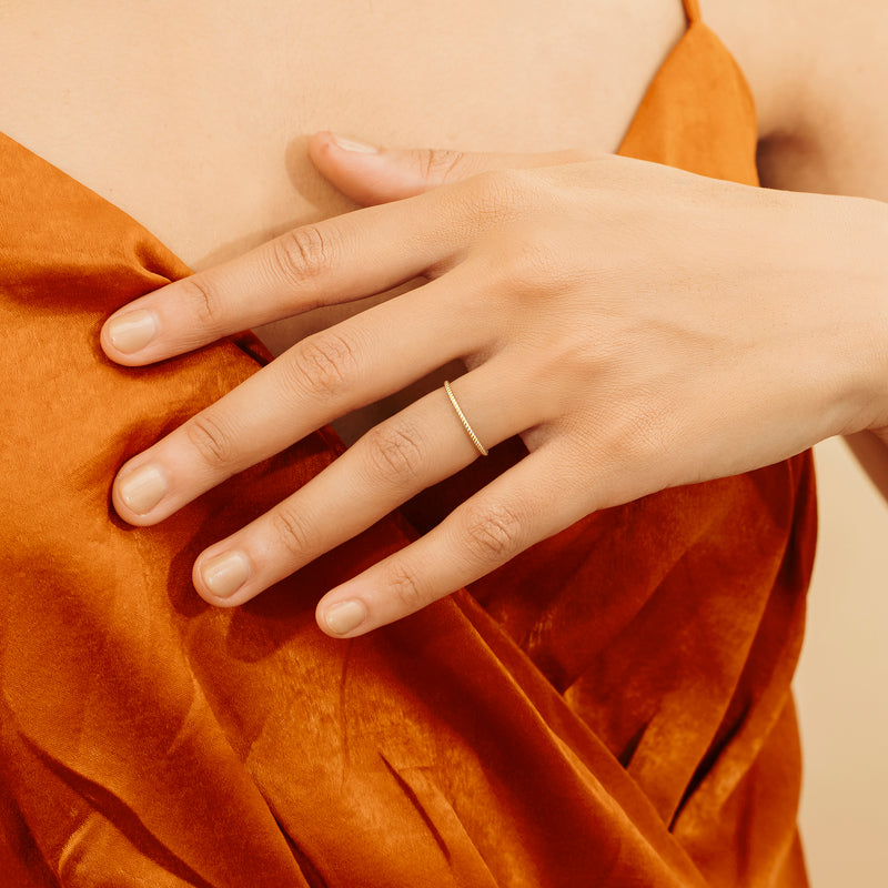 Beaded Handmade Gold Ring