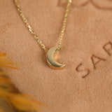 Mini Gold Moon Pendant Necklace