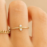 Double Diamond Minimalist Ring